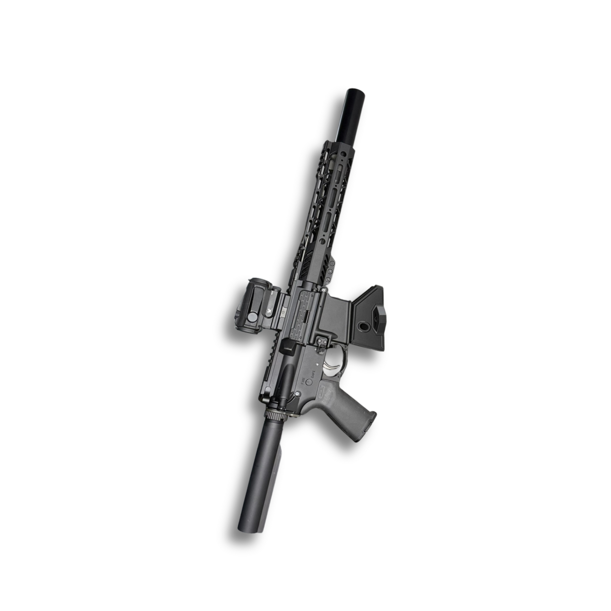 AR-15 pistol vertical wall mount display side view