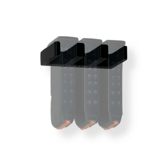 Glock magazines displayed on Waymkr 3x mag holder