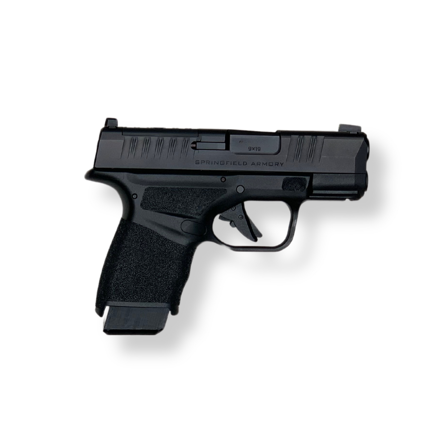 Springfield Armory Hellcat mounted on Waymkr wall display right facing