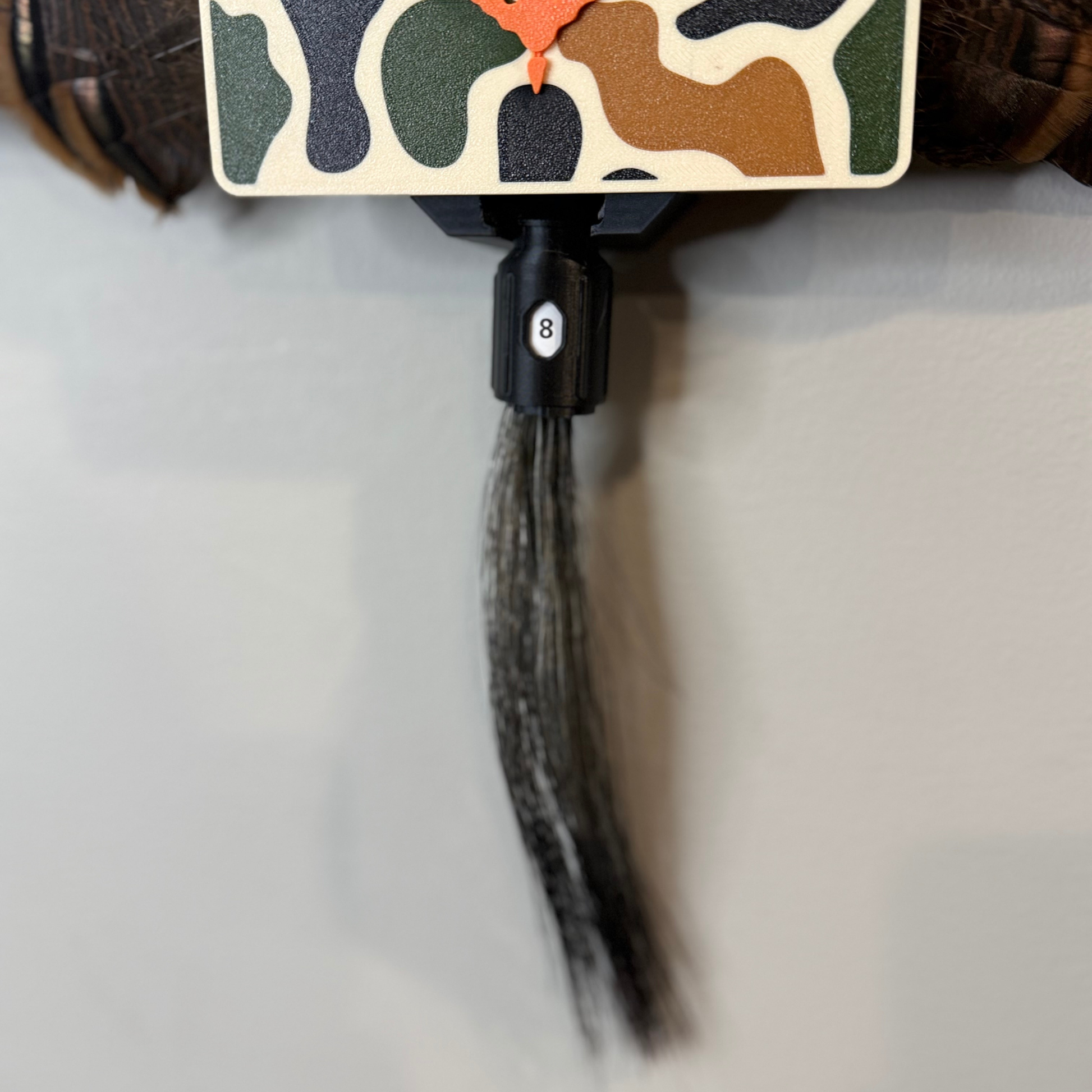 Turkey beard mount with measurement label adjustable beard display system