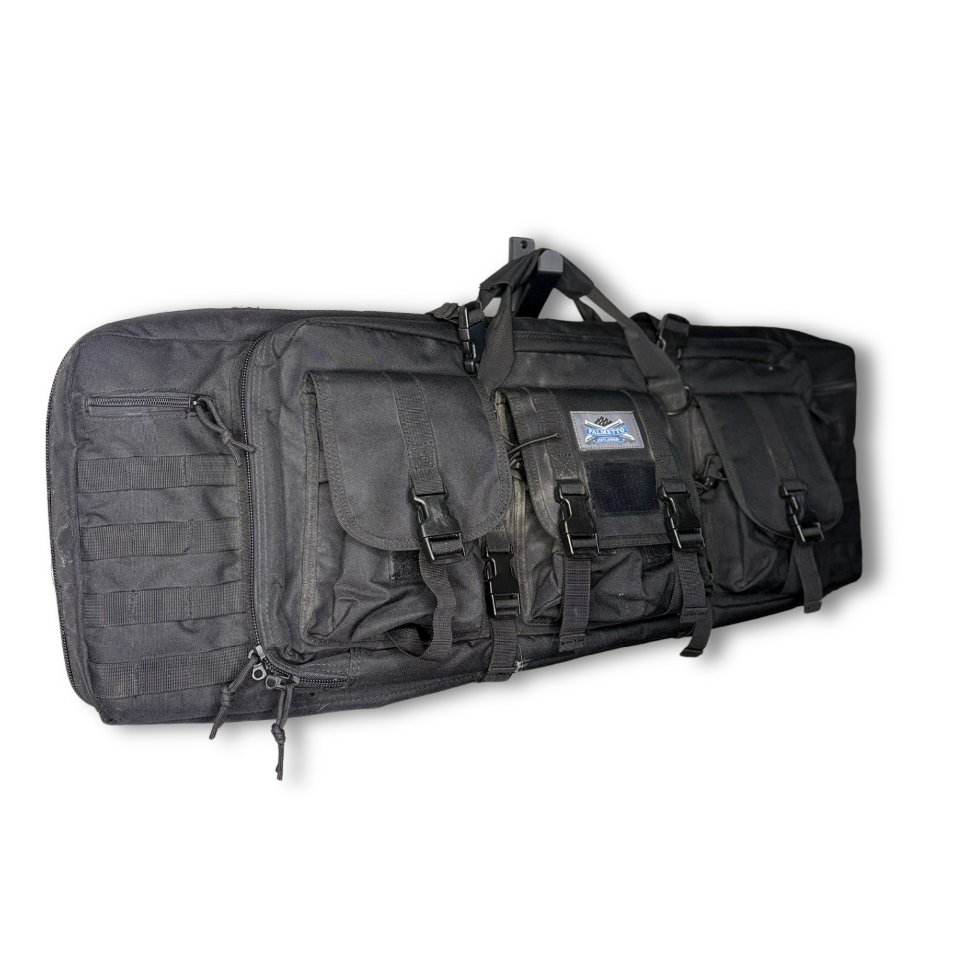 Rifle bag hanging on WAYMKR Rifle Bag mount