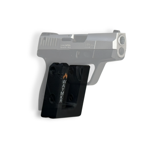 Taurus PT740 pistol displayed using Waymkr wall mount
